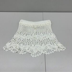 SHEIN White Crochet Fringe Skirt size L